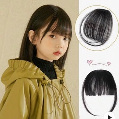 サイド付き前髪ウィッグ ブラックの画像
