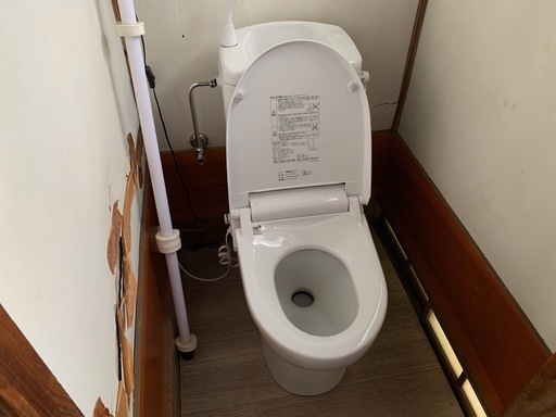 (再開)【中古品 状態良好‼️】サンクリーン 手洗付簡易水洗トイレ 温水洗浄便座 袖付きタイプ(ラブリーホワイト) アサヒ衛陶