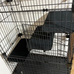 キャットケージ3段 ブラックの画像