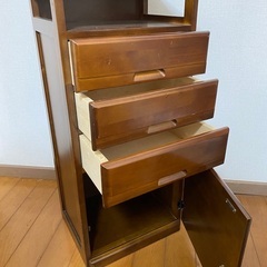 木製　4段戸棚(小物)【横38CM×縦30CM×84CM】の画像