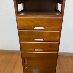 木製　4段戸棚(小物)【横38CM×縦30CM×84CM】の画像