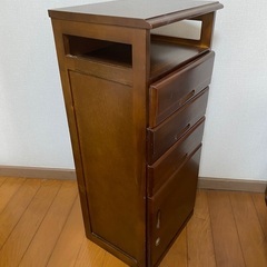 木製　4段戸棚(小物)【横38CM×縦30CM×84CM】の画像
