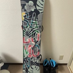 SALOMON スノーボードセット（ビンディング・ブーツ25.5cm・専用ケース付き）の画像