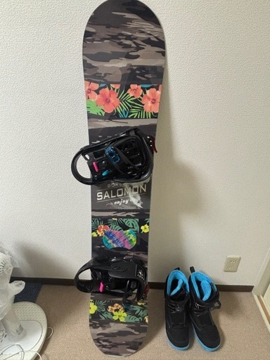 SALOMON スノーボードセット（ビンディング・ブーツ25.5cm・専用ケース付き）