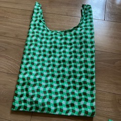 BAGGU バグー Baby エコバッグ ウェービーギンガム 緑 グリーンの画像