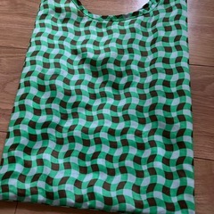 BAGGU バグー Baby エコバッグ ウェービーギンガム 緑 グリーンの画像