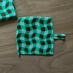 BAGGU バグー Baby エコバッグ ウェービーギンガム 緑 グリーンの画像