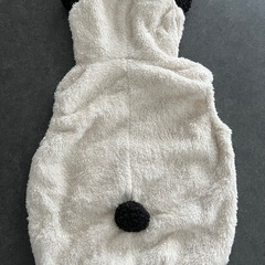 【美品】パンダ耳付きフードベスト　アニマルモコ　ポンチョ　防寒　ハロウィンコスチュームの画像