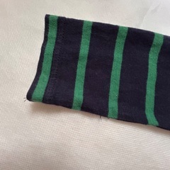 Combi mini ボーダー長袖Tシャツ 110相当 ネイビー×グリーンの画像