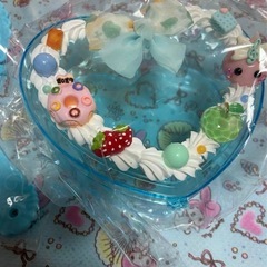 サン宝石 ほっぺちゃんホイップハートデコケース　手鏡　メモスタンドクリップの画像