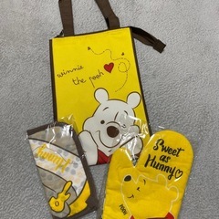 くまのプーさん　鍋つかみ＆鍋しき縦型保冷バッグ +3点セット。◎ 全て 未使用・未開封品の画像