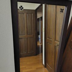 全身鏡　ダークブラウンの画像