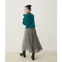 【美品】 VIS ラメプリーツスカート ブラック系 シルバーの画像