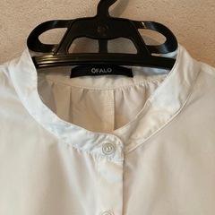 ホワイト ロングシャツ 長袖　ワンピース レディース　Lの画像