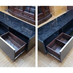 J22　美品　大川家具　ガラス天板　テレビ台の画像