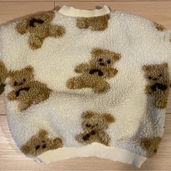 ボアトレーナー　くま柄　100cmくらいの画像