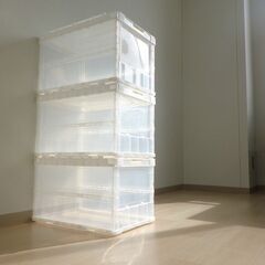 折りたたみコンテナ50L３個（フタ付き）【小金井市民限定】（小金井市再生家具）品番：10-03-18 ※新規優先の画像