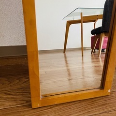 鏡　姿見　スタンドミラー　木製フレーム　の画像