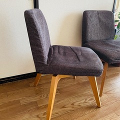 旭川家具　回転式椅子2脚　替カバー付き　木製家具の画像