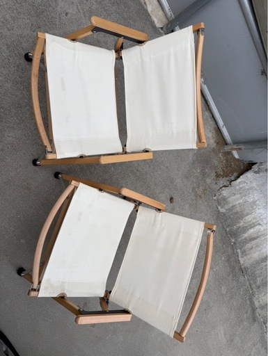 ハイランダー ウッドフレーム コットンチェア 二脚セット