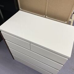 ニトリ 幅約80ｃｍ エナメル調チェスト ホワイト 白 箪笥 タンス 衣類収納 札幌市手稲区の画像