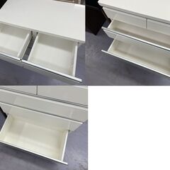 ニトリ 幅約80ｃｍ エナメル調チェスト ホワイト 白 箪笥 タンス 衣類収納 札幌市手稲区の画像