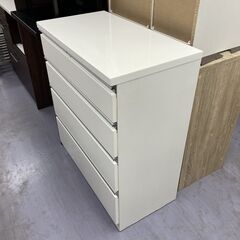 ニトリ 幅約80ｃｍ エナメル調チェスト ホワイト 白 箪笥 タンス 衣類収納 札幌市手稲区の画像