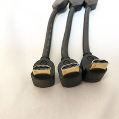HDMI 延長ケーブル 3本セット SAJ オス-メス (下Ｌ 0.15m) ショート ハイスピード HDMI タイプA ケーブル 金メッキ端子 ９０°Ｌ型の画像