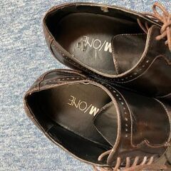 (訳アリ）41ｃｍ　色 黒、ブラック　男性用シューズの画像