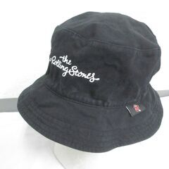 ( M-971 )THE ROLLING STONES ローリングストーンズ リバーシブル 総柄 リップ&タン ベロマーク デザイン コットン バケットハット 帽子 中古の画像