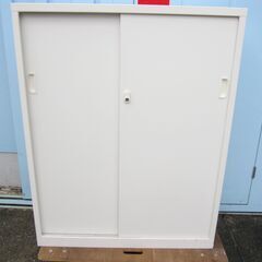 引違い書庫　ホワイト　鍵あり　生興製ＡＮＷ－３４Ｓ　880ｘ400ｘ1120の画像