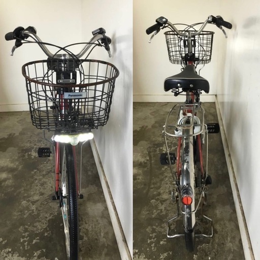 h-169△ q 岐阜発/パナソニック/電動アシスト自転車/26インチ/3段変速/バッテリー6.6Ah/充電器なし/走行確認/現状品/管18s/ R7.5/17 △