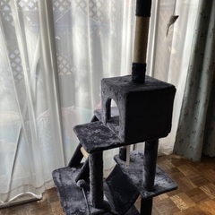 キャットタワースリム 据え置き ハンモック付き の画像
