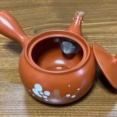 【未使用/長期保管品/お引取限定】■茶器揃■湯呑茶碗＋急須セット■朱泥とこなめ焼■雲仙窯謹製■専用箱入り■の画像