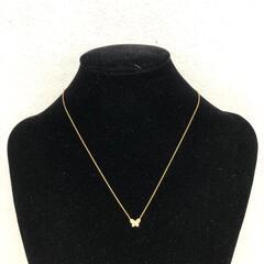 【新同品】K18YG☆バタフライモチーフ ダイヤネックレス D-0.08Ctの画像