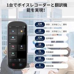 【新品未使用】AI ボイスレコーダー 文字起こし無料 オフラインモード 翻訳 要約 旅行の画像