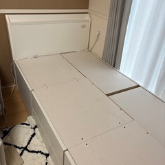 シングルベッド　ベッドフレーム　収納付き　ニトリの画像