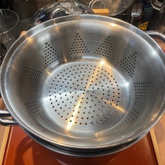【引き取り限定】中古品　ステンレススチール　蒸し器セットの画像
