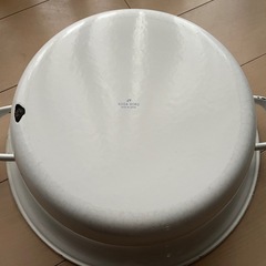 フットバス たらい ホーロー 野田琺瑯 足湯 取手付き ホワイトTA-40の画像