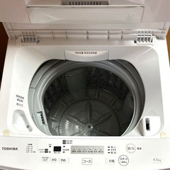 2018年製 東芝 4.5kg AW-45M5 ホワイト 全自動電気洗濯機の画像