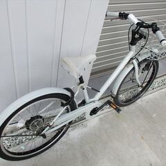 E603　★14800円★整備済み 中古子供自転車 ブリヂストン　ビッケ　グレー【22インチ 】の画像