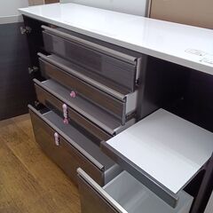 ★リユースのサカイ水戸店★  レンジ台 グレー×ホワイト H98×D48×W159 クリーニング済み MT5869の画像