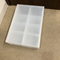 ポリプロピレン　小物収納ケース　中　引出２個・約幅２６×奥行３７×高さ１２ｃｍ美品　　無印良品の画像