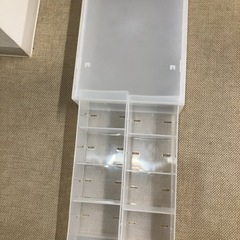 ポリプロピレン　小物収納ケース　中　引出２個・約幅２６×奥行３７×高さ１２ｃｍ美品　　無印良品の画像