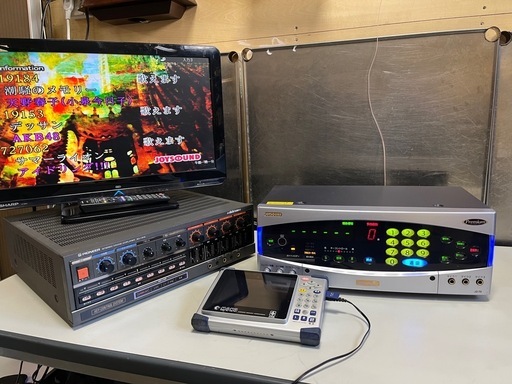 お話中　エクシング Hyper JOYSOUND 業務用 通信カラオケ JS-70 動作確認済 e-MOKU 付属 中古品 ④