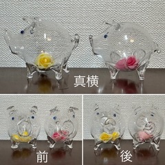 ミニチュア ガラスの豚の置物 新品45個の画像