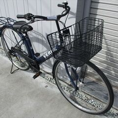 E609　★限定特価★ 中古自転車 【27インチ　軽快車　6段　LEDオートライト ネイビー】 の画像