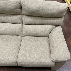 ジ435/ 2人掛けソファー 布貼り ベージュ メーカー不明 の画像