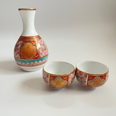 新品　有田焼　淳秀作　酒器セット 徳利2個 お猪口5個　供箱の画像