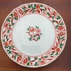 たち吉 和風小皿 5枚セット 赤絵 花唐草柄 の画像